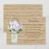 Carte D'accompagnement Pot de fleurs rustique en bocal mason avec lavande (Devant / Derrière)