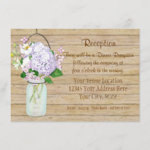 Carte D'accompagnement Pot de fleurs rustique en bocal mason avec lavande
