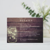 Carte D'accompagnement Pot en verre en bois rustique pour réception champ (Debout devant)