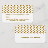 Carte D'accompagnement Pot Polka blanc et or, Billet Raffle de couche (Devant / Derrière)