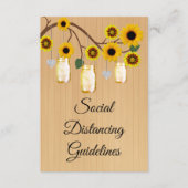 Carte D'accompagnement Pots Mason Fleurs Jaunes Rustiques Mesures de Sécu (Devant)