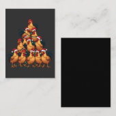 Carte D'accompagnement Poulets sapin de Noël Joyeux Noël Funny Noël (Devant / Derrière)