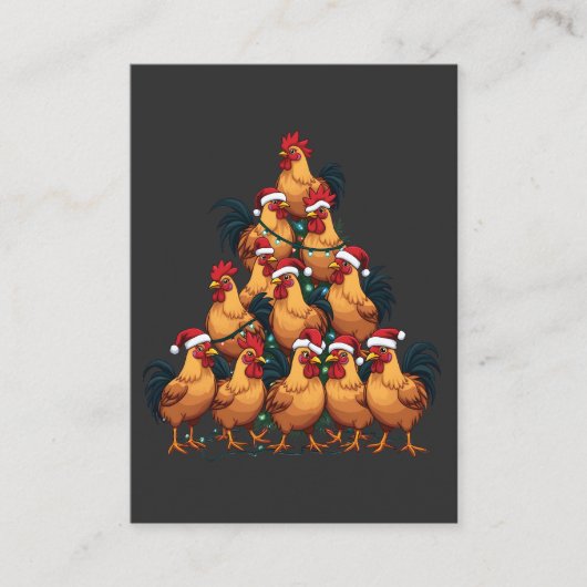 Carte D'accompagnement Poulets sapin de Noël Joyeux Noël Funny Noël (Devant)