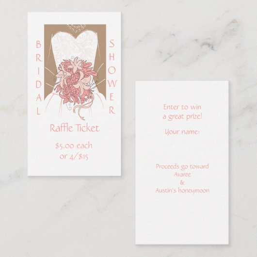 Carte d'accompagnement pour billet de tombola de d (Devant / Derrière)