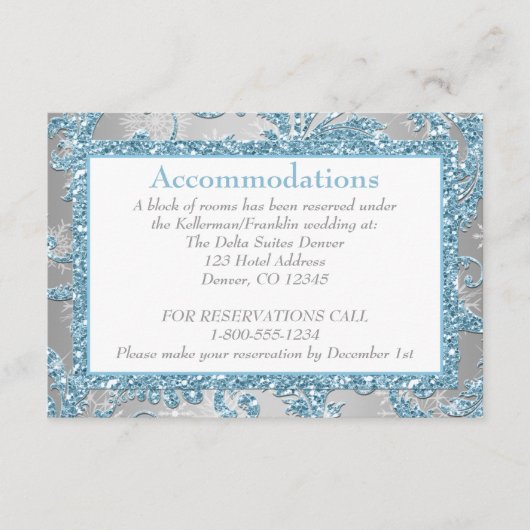 Carte d'accompagnement pour mariage Winter Wonderl (Devant)