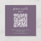 Carte D'accompagnement Pourpre | Code QR RSVP de mariage (Devant)