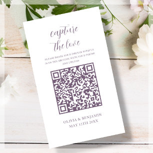 Carte D'accompagnement Pourpre   White Capture The Love QR Code