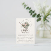 Carte D'accompagnement Poussette Flore Vert Blush Livres Pour Baby shower (Debout devant)