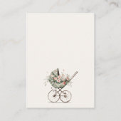 Carte D'accompagnement Poussette Flore Vert Blush Livres Pour Baby shower (Dos)