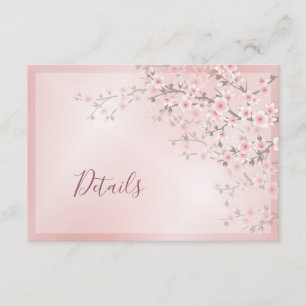 Carte D'accompagnement Poussière de cerisier rose poussiéreux