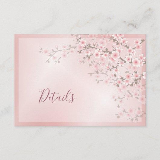 Carte D'accompagnement Poussière de cerisier rose poussiéreux (Devant)