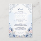 Carte D'accompagnement Powder Blue Floral Wedding Details (Devant)