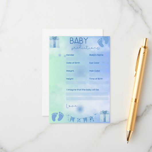 Carte D'accompagnement Prédictions des bébés (Devant/Arrière en situation)
