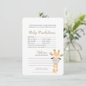 Carte D'accompagnement Prédictions pour bébés - Jeu Baby shower (Debout devant)
