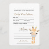 Carte D'accompagnement Prédictions pour bébés - Jeu Baby shower (Devant)