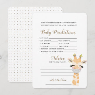Carte D'accompagnement Prédictions pour bébés - Jeu Baby shower