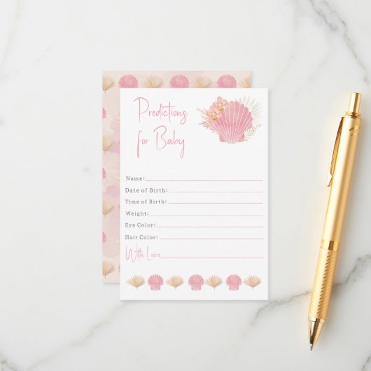 Carte D'accompagnement Prédictions pour la petite fille (Devant/Arrière en situation)