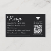 Carte D'accompagnement Préférences de repas noir et options de nourriture (Devant)