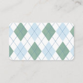 Carte D'accompagnement Preppy Blue Golf Panier Baby shower à roulettes (Dos)