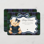 Carte D'accompagnement Preppy Coquette Bow Bear Tartan Plaid Details Card (Devant / Derrière)
