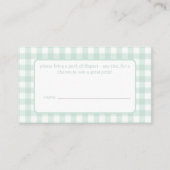 Carte D'accompagnement Preppy Goose Baby Shower Diaper Raffle (Dos)