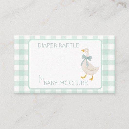 Carte D'accompagnement Preppy Goose Baby Shower Diaper Raffle (Devant)