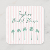 Carte D'accompagnement Preppy Palm Springs Bridal Shower QR Code RSVP (Dos)
