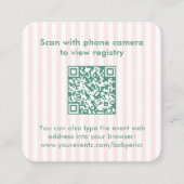 Carte D'accompagnement Preppy Palm Springs Bridal Shower QR Code RSVP (Devant)