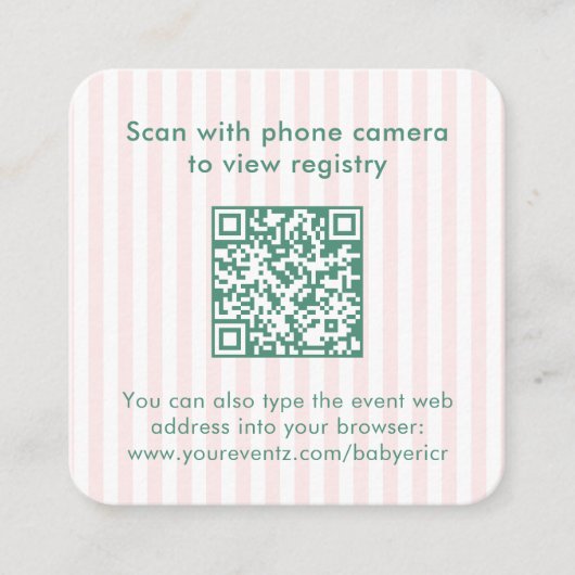 Carte D'accompagnement Preppy Palm Springs Bridal Shower QR Code RSVP (Devant)