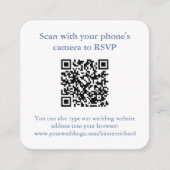 Carte D'accompagnement Préppy QR Code Monogramme côtier Mariage RSVP (Devant)