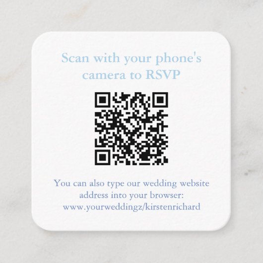 Carte D'accompagnement Preppy QR Code Monogramme Topiary Registry ou RSVP (Devant)