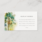 Carte D'accompagnement Présentation d'arbre de palmier tropical vert fonc (Devant)