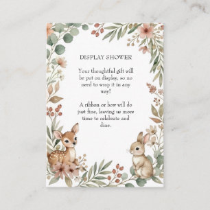 Carte D'accompagnement Présentation de Baby Shower Bois de Sage Vert
