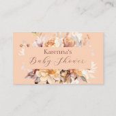 Carte D'accompagnement Présentation de Baby Shower Fleurs de Pêche (Dos)