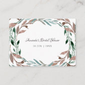 Carte D'accompagnement Présentation de Baby Shower Greenery Winter (Dos)