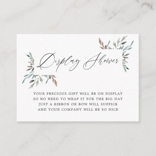 Carte D'accompagnement Présentation de Baby Shower Greenery Winter (Devant)