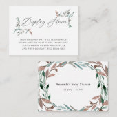 Carte D'accompagnement Présentation de Baby Shower Rustique en Verdure d' (Devant / Derrière)