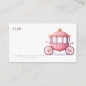Carte D'accompagnement Présentation de Carrosse de Princesse de Conte de  (Dos)