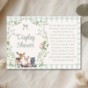 Carte D'accompagnement Présentation de douche Animaux de la forêt Baby Sh