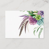 Carte D'accompagnement Présentation de la douche de mariage des succulent (Dos)