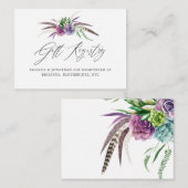 Carte D'accompagnement Présentation de la douche de mariage des succulent (Devant / Derrière)