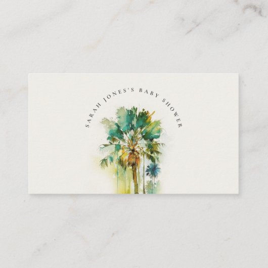 Carte D'accompagnement Présentation de palmiers tropicaux verts sombres p (Dos)