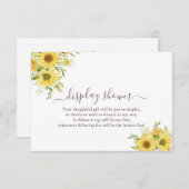 Carte D'accompagnement Présentation de tournesol Mariage Shower de mariag (Devant / Derrière)