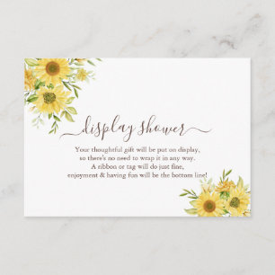 Carte D'accompagnement Présentation de tournesol Mariage Shower de mariag