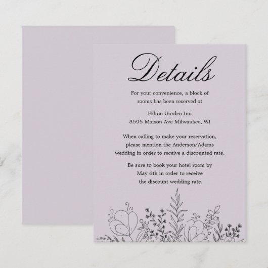 Carte D'accompagnement Pretty (Devant / Derrière)