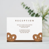 Carte D'accompagnement Pretzels Salés Mariage Blanc Brown Réception (Debout devant)