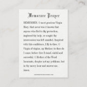 Carte D'accompagnement Prière commémorative Mère Mary Neige Feu d'herbe A (Dos)