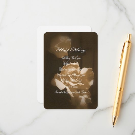Carte D'accompagnement Prière de Hail Mary (Devant/Arrière en situation)