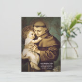 Carte D'accompagnement Prière de restauration de saint Antoine pour les o (Debout devant)