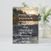 Carte D'accompagnement Prière Sérénité RI FALLS Ponaganset (Debout devant)